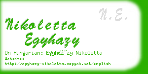 nikoletta egyhazy business card